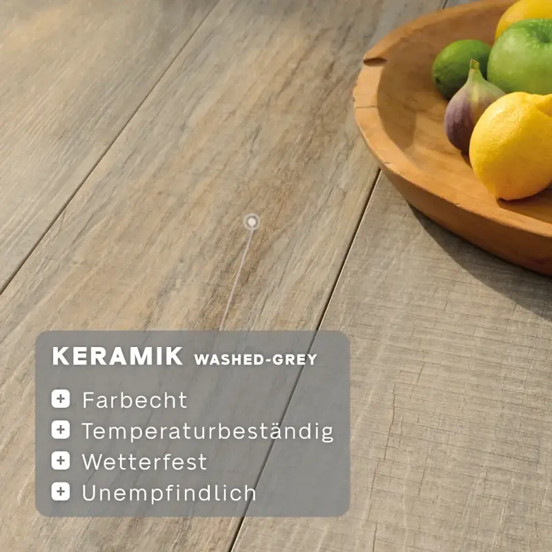 Siena Garden Tirana Ausziehtisch Keramik washed-grey Zeitbegrenzte Promotion