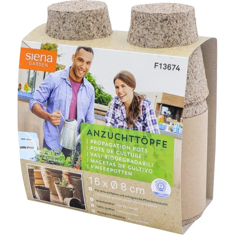 Siena Garden 16 Bio-Anzuchttöpfe Ø 8cm Schlussverkauf