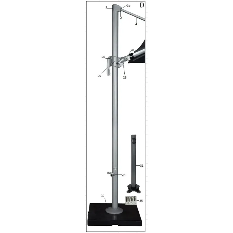 Siena Garden Abdeckkappe anthrazit am Mast zu Alphawing Ampelschirm Sonderangebot der Fabrik