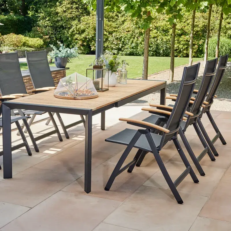 Siena Garden Savina XL Klappsessel RANOTEX® schwarz-silber Fabrikladen