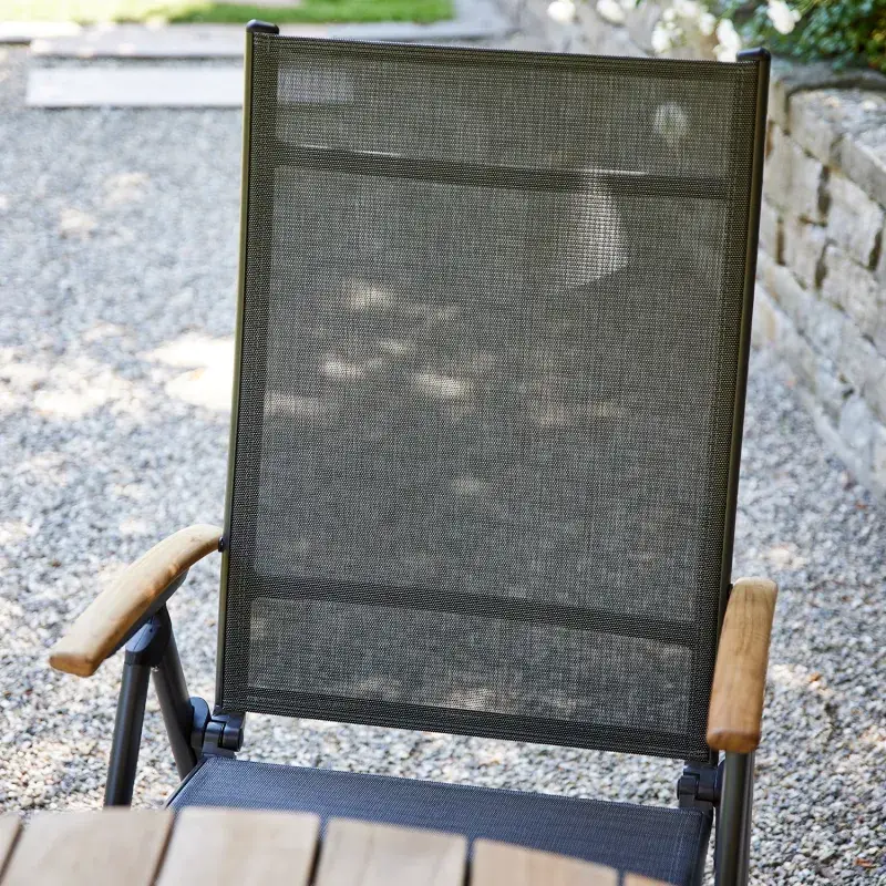 Siena Garden Savina XL Klappsessel RANOTEX® schwarz-silber Fabrikladen