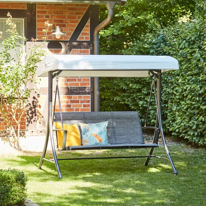 Siena Garden Livorno Hollywoodschaukel RANOTEX® anthrazit/silber 2025
