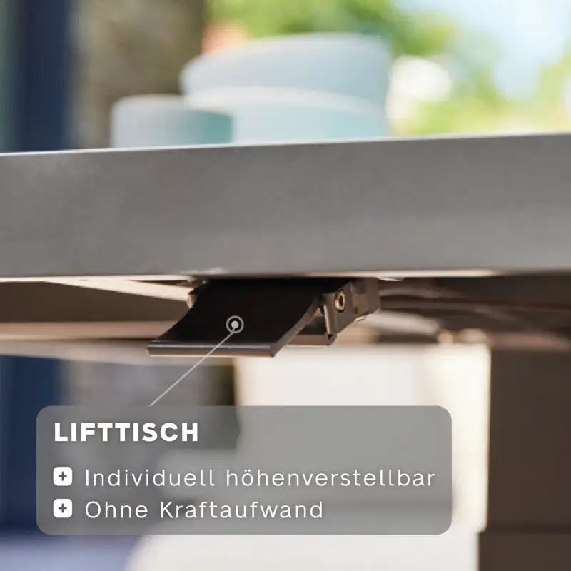 Siena Garden Lindos Lifttisch Keramik anthrazit Versandkostenfrei