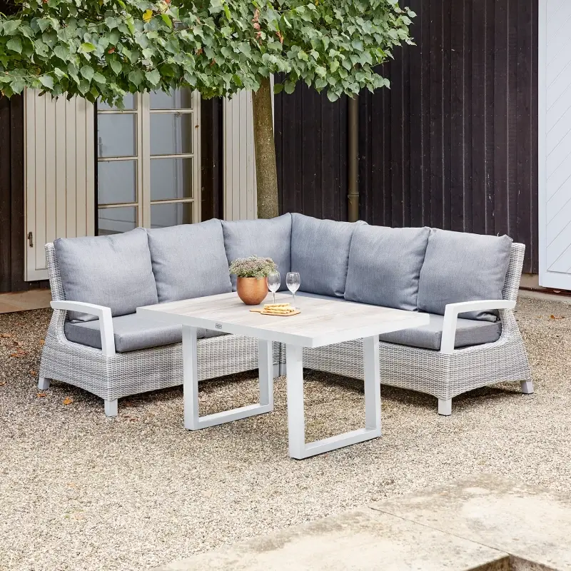 Siena Garden Corido Loungesofa 2-Sitzer mit Armlehne links Rattangeflecht ice-grey Flash Sale