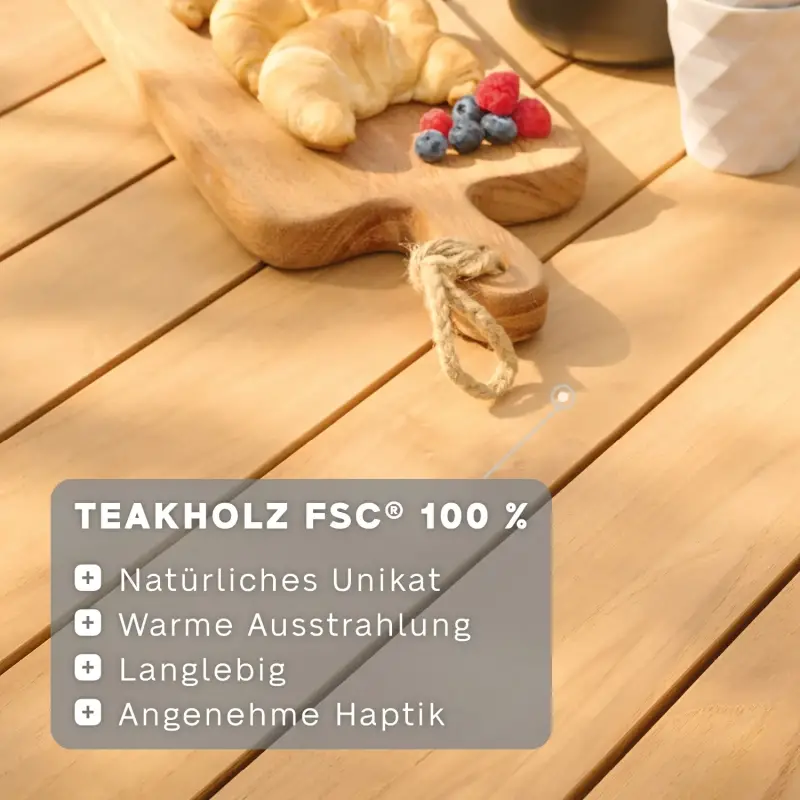 Siena Garden Zurigo Gartentisch Teakholz FSC® 100 % natur Tägliche Deals