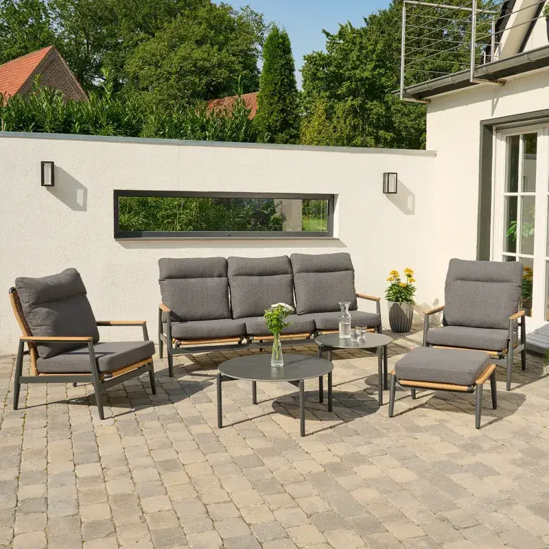 Siena Garden Loungeset 2x Roma Loungesessel + 3-Sitzer-Loungesofa Kostenlose Rückgabe