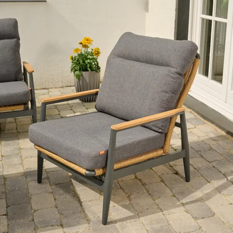 Siena Garden Loungeset 2x Roma Loungesessel + 3-Sitzer-Loungesofa Kostenlose Rückgabe