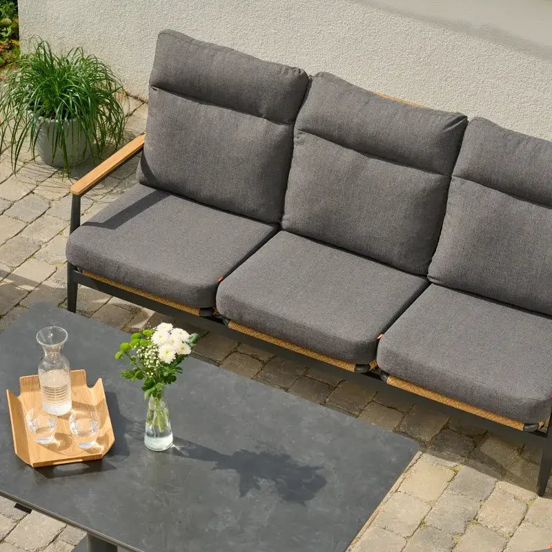 Siena Garden Loungeset 2x Roma Loungesessel + 3-Sitzer-Loungesofa Kostenlose Rückgabe