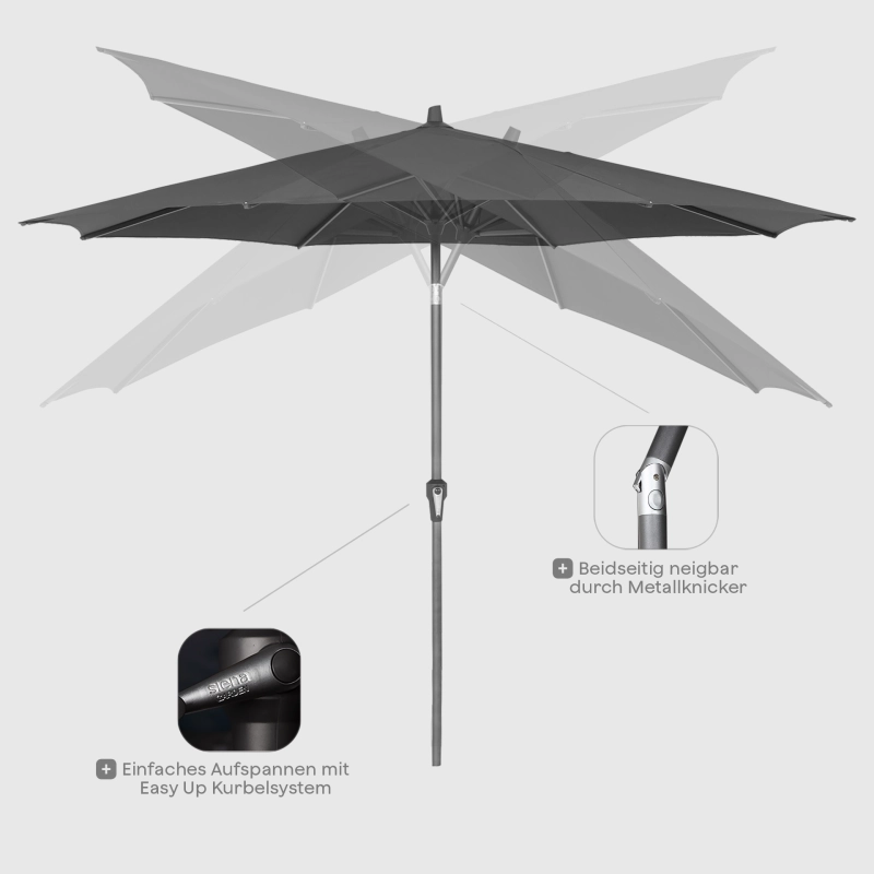 Siena Garden Avio Mittelstockschirm Ø 250 cm rund Günstig kaufen