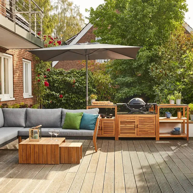 Siena Garden Isa Mittelstockschirm 200x300 cm eckig Black Friday