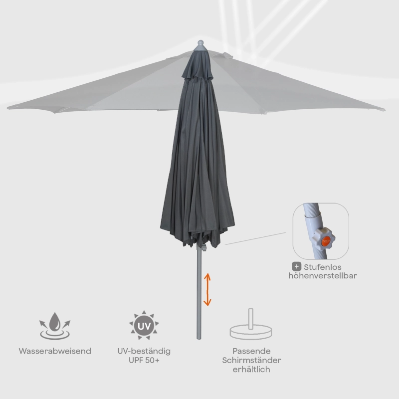 Siena Garden Alu-Push Pro Mittelstockschirm Ø 300 cm rund Vatertagsangebot