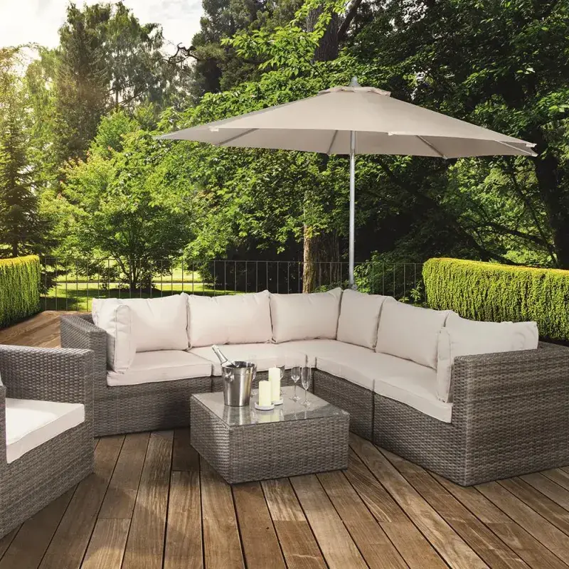 Siena Garden Alu-Push Pro Mittelstockschirm Ø 300 cm rund Vatertagsangebot