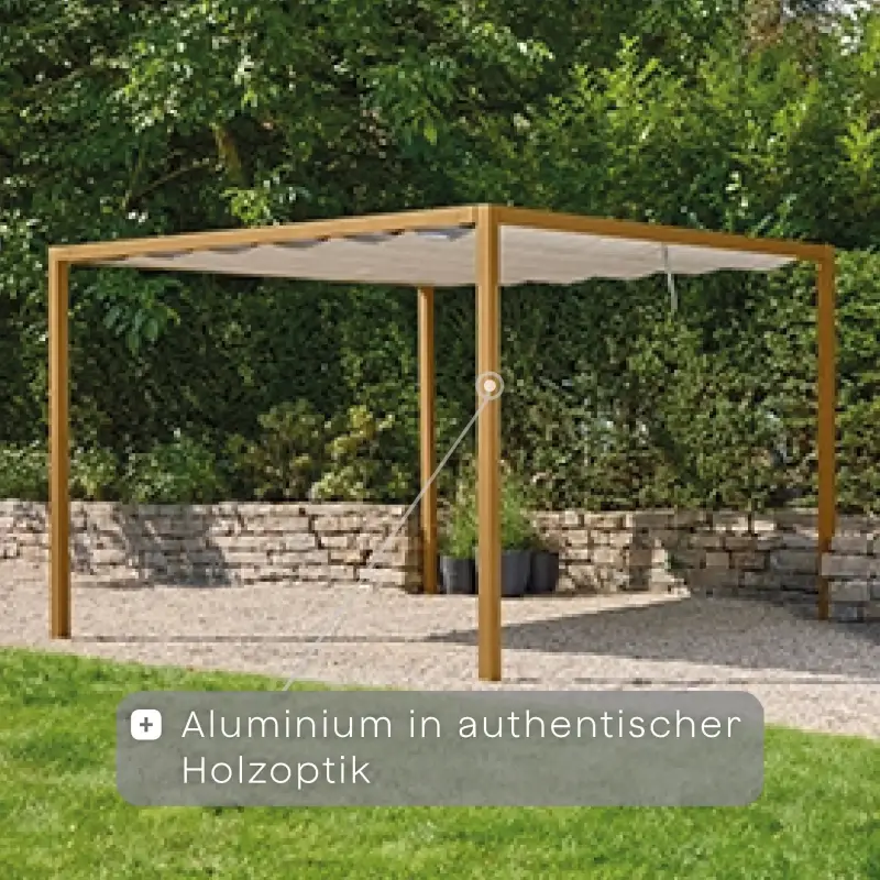 Siena Garden Schattenmanufaktur® Basis Libera Holzoptik 3x3 m Fabrikladen