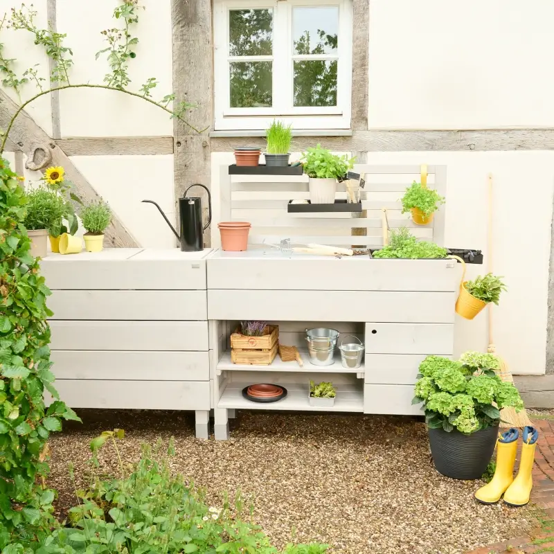 Siena Garden BEETBAR® Rankgitter Kiefernholz FSC® 100% grau Sonderangebot