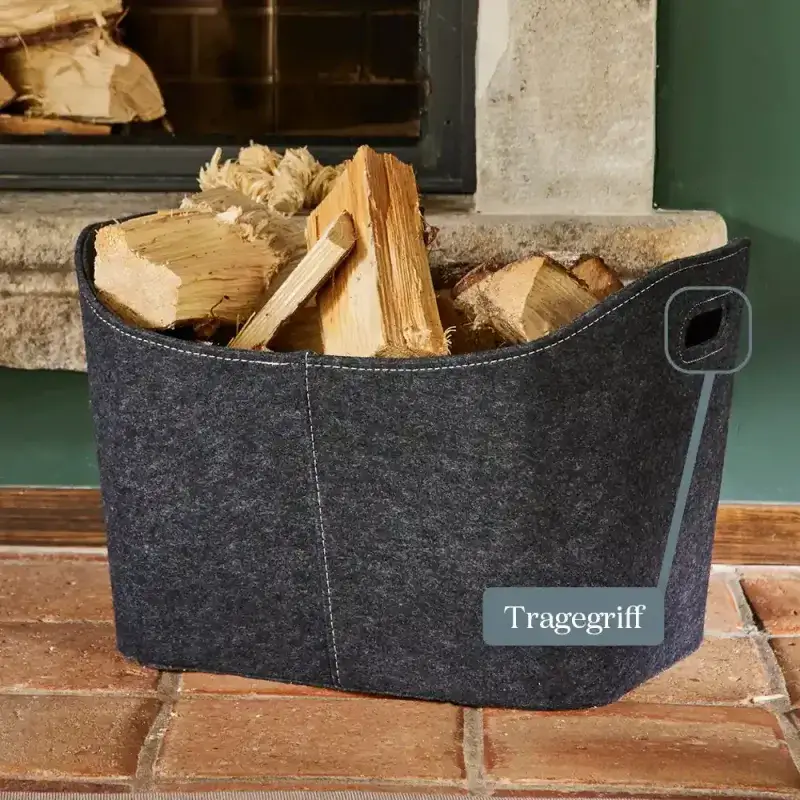 Siena Garden Kaminholztasche FILZ 560 x 430 x 350 mm grau Neueste Stile