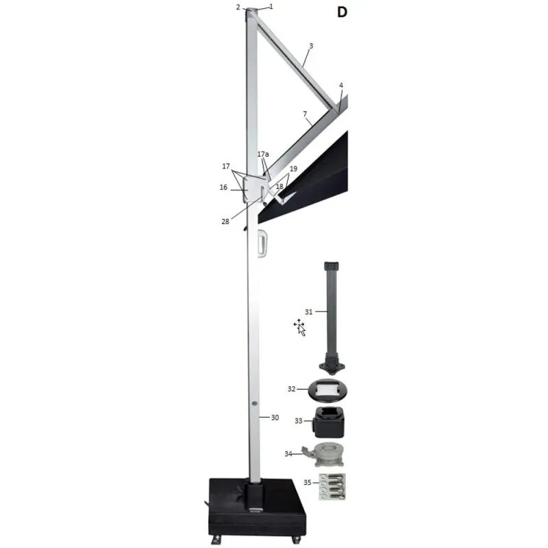 Siena Garden Abdeckung Mast zu Stratos Ampelschirm Begrenztes Angebot
