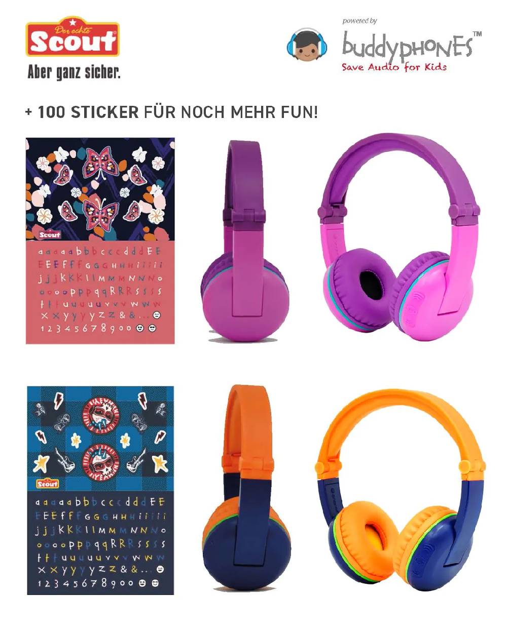 Sompex BUDDYPHONES SCOUT PLAY - Kinderkopfhörer Lila Vatertagsangebot